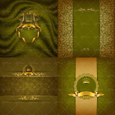 وکتور  بک گراند گل لیبل برچسب طلایی تاج پادشاه9