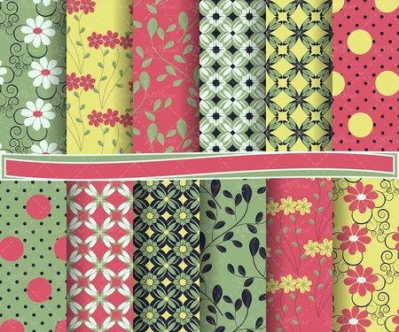 وکتور  بک گراند گل لیبل برچسب کاغذ دیواری10