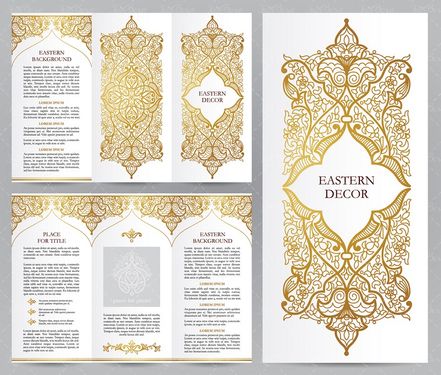 وکتور بروشور محراب تذهیب طرح اسلامی طرح اسلیمی