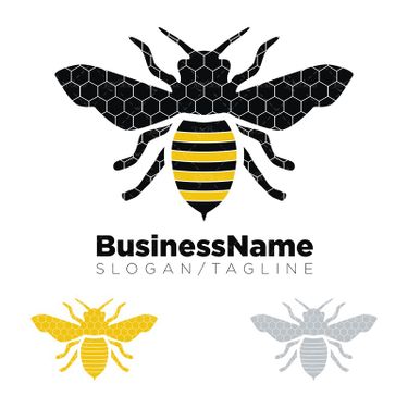 وکتور  زنبور عسل تولید عسل لوگو زنبور عسل