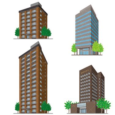 وکتور  برج سازی  ساختمان سازی درخت آسمان خراش