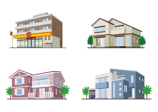 وکتور  خانه ویلایی   ساختمان سازی درخت