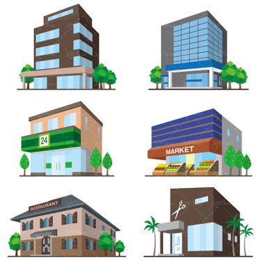 وکتور  میوه فروشی آرایشگاه ساختمان سالن آرایش