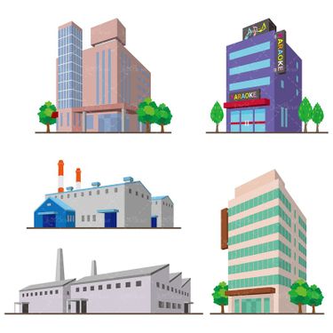 وکتور کارخانه سوله انبار درخت دودکش کارخانه جات