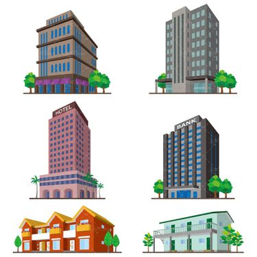 وکتور ساختمان بانک هتل برج ساختمان چند طبقه