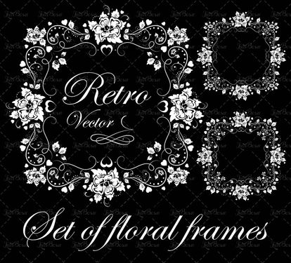 وکتور کادر گل گل و بوته حاشیه گل  المان طراحی  شمسه   12