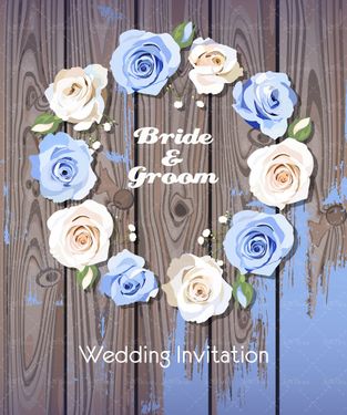 وکتور کارت دعوت بک گراند طرح چوب حلقه گل