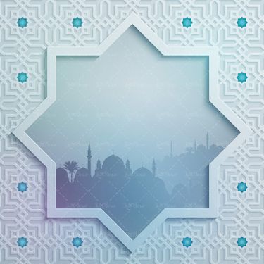 وکتور کادر اسلامی قاب اسلامی ماه ستاره رمضان کریم1