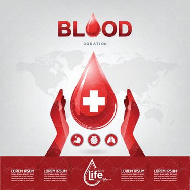 وکتور اهداخون آزمایش خون علامت صلیب علامت مثبت