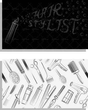 وکتور تجهیزات سالن آرایش برس سشوارچسب مو