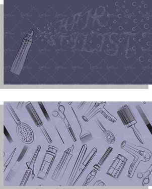 وکتور تجهیزات سالن آرایش برس سشوارچسب مو1