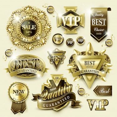 وکتور  لیبل طلایی برچسب طلایی لیبل وی آی پی