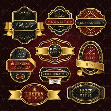 وکتور  لیبل طلایی برچسب طلایی لیبل دایره 2