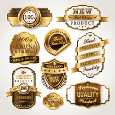 وکتور  لیبل طلایی برچسب طلایی لیبل دایره 3