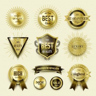 وکتور  لیبل طلایی برچسب طلایی لیبل خورشیدی