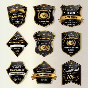 وکتور  لیبل طلایی برچسب طلایی خوشه گندم 02