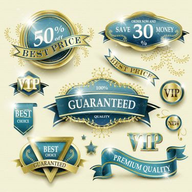 وکتور  لیبل طلایی برچسب طلایی برچسب گل و بوته