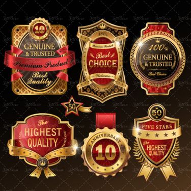 وکتور  لیبل طلایی برچسب طلایی برچسب 03