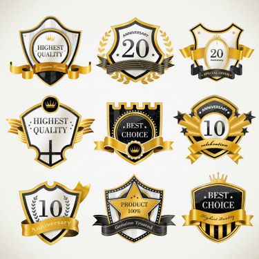 وکتور  لیبل طلایی برچسب طلایی برچسب تاج پادشاه 01