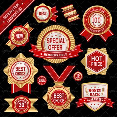 وکتور  لیبل طلایی برچسب طلایی برچسب لیبل گرافیکی 1