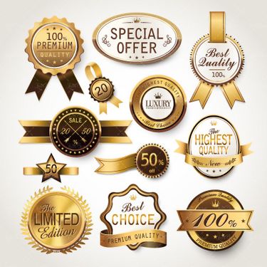 وکتور  لیبل طلایی برچسب طلایی تیر  کمان