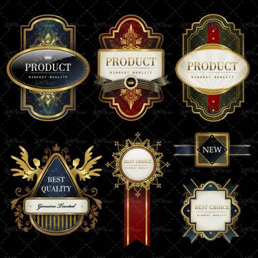 وکتور  لیبل طلایی برچسب طلایی برچسب  کتیبه 1