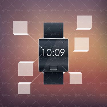 وکتور ساعت مچی ال ای دی واچ ساعت هوشمند