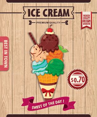 وکتور بستنی فروشی بستنی میوه ای بستنی رنگی3