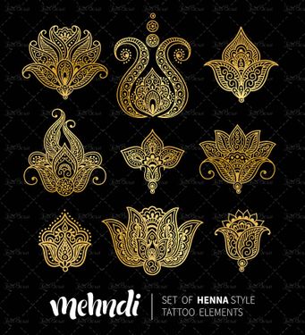 وکتور گل و بوته وکتور بته وکتور جقه گل طلایی4