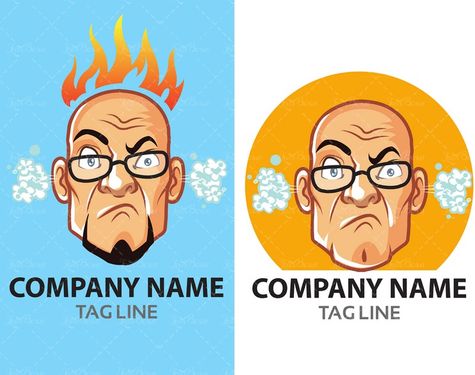 وکتور خشم عصبانیت شعله آتش دود از کله بلند شدن