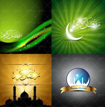 وکتور  گنبد گلدسته مسجد رمضان کریم لیبل