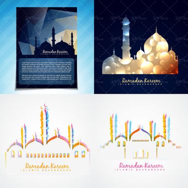 وکتور  گنبد گلدسته بک گراند سه بعدی مسجد2