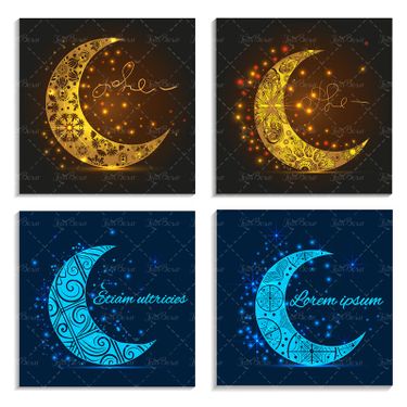 وکتور طراحی بر روی حلال ماه تذهیب ماه رمضان