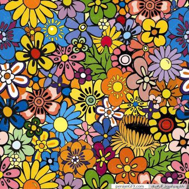 وکتور  بک گراند گل بک گراند گرافیکی گلبرگ رنگی