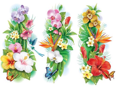 وکتور دسته گل مناسبتی گلفروشی گل طبیعی