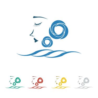 وکتور چهره دختر مدل مو سالن آرایش میکاپ