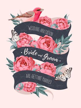 وکتور گل و مرغ وکتور پروانه وکتور لیبل وکتور برچسب