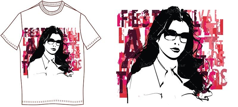 وکتور لباس طرح دار چهره زن وکتور چهره دختر