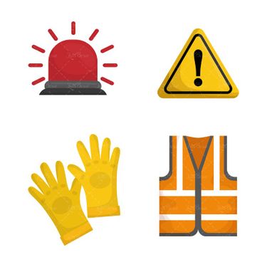 وکتور آژیر قرمز وکتور علامت خطر وکتور دستکش