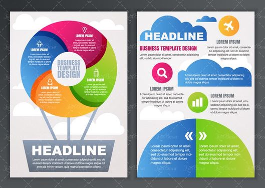 وکتور  اینفوگرافی گرافیکی وکتور بالون رنگی