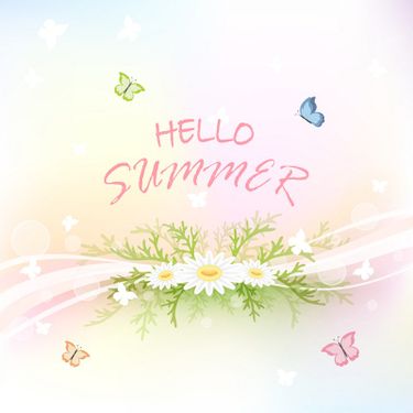 وکتور تابستان وکتور گل سفید وکتور پروانه