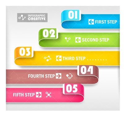 وکتور اینفوگرافی وکتور لیبل رنگی وکتور بر چسب گرافیکی 05