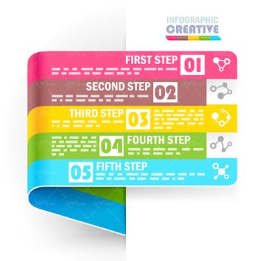 وکتور اینفوگرافی وکتور لیبل رنگی وکتور بر چسب گرافیکی 07