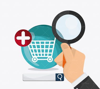 وکتور  کره علامت بعلاوه جستوجوی اینترنتی فروشگاه اینترنتی