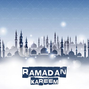 وکتور بک گراند مذهبی ماه حلال ماه حرم مسجد گلدسته ماه مبارک رمضان