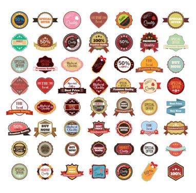 وکتور  لیبل برچسب  لیبل رنگی برچسب گرافیکی لیبل تخفیف