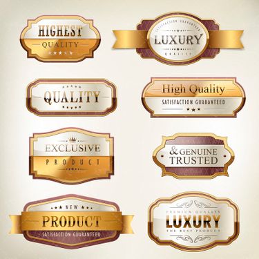 وکتور لیبل طلایی لیبل گرافیکی  لیبل رنگی برچسب طلایی