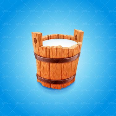 وکتور سطل چوبی سطل شیر بک گراند تصویر زمینه