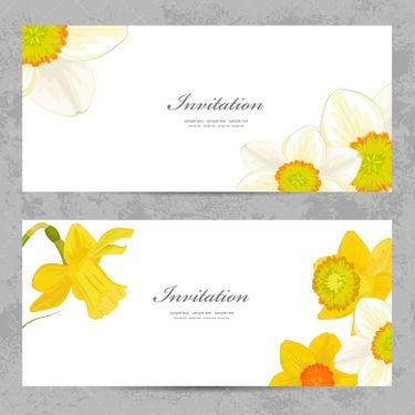 وکتور کارت دعوت کارت عروسی گل و بوته کارت تبریک کارت پستال گل زرد