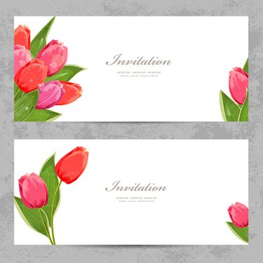 وکتور کارت دعوت کارت عروسی گل و بوته کارت تبریک کارت پستال گل قرمز1